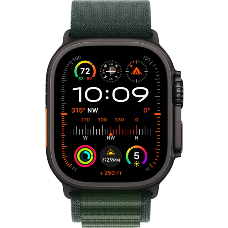 Часы Apple Watch Ultra 2 (2024) GPS + Cellular 49mm, Black Titanium Case, Alpine Loop (Dark Green) L